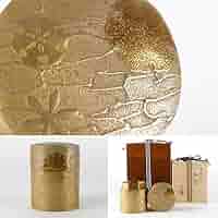 蝙蝠蒔絵　大棗　紫月作　福士健　内銀溜塗　蝙蝠に軍配　輪島塗　茶道具 蝙蝠蒔絵 大棗 紫月作 福士健 内銀溜塗 蝙蝠に軍配 輪島塗